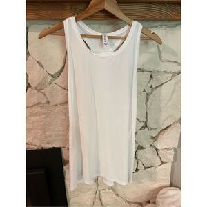 Athleta Womens White Solid Pullover Racerback Tank Top Size Large